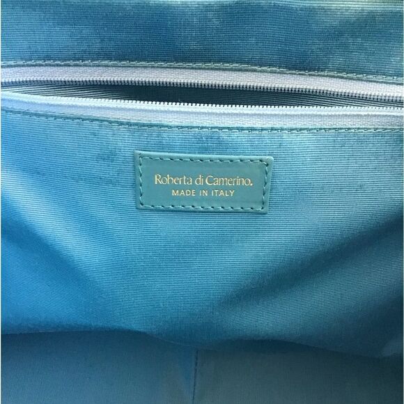 Robert di Camerino Frame Linen And Velour Handbag - Picture 4 of 15